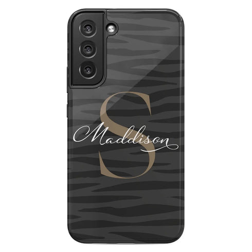 Monogram Personalized Dark Zebra Galaxy Case