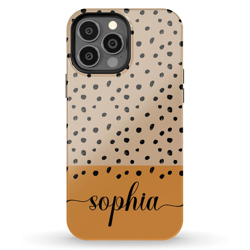 Speckled Dots Custom Name iPhone Case