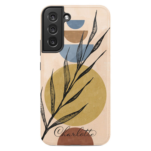 Abstract Flowers Custom Name Galaxy Case