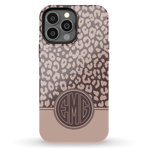 Boho Leopard Personalized Monogram iPhone Case