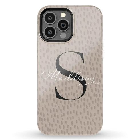 Monogram Personalized Spotted Dots iPhone Case