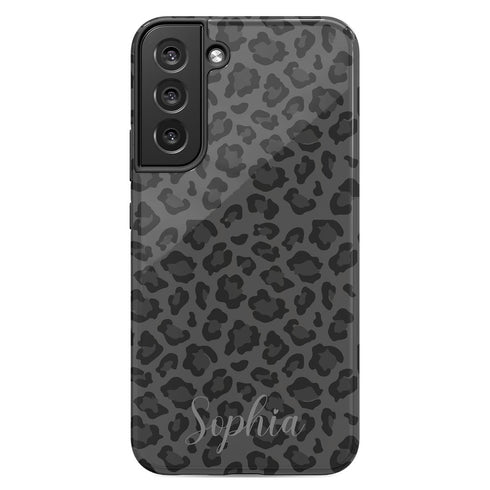 Dark Leopard Custom Name Galaxy Case
