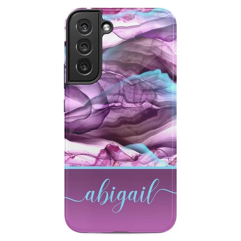 Alcohol Ink Patterns Custom Name Galaxy Case