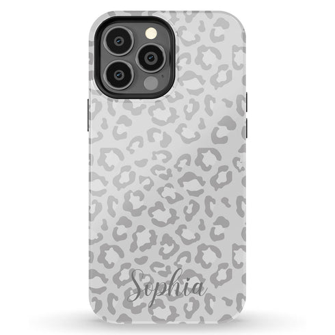 Light Leopard Personalized Name iPhone Case