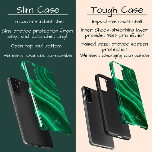 Malachite Marble Agate Custom Name Galaxy Case