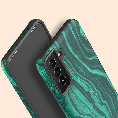 Malachite Marble Agate Custom Name Galaxy Case