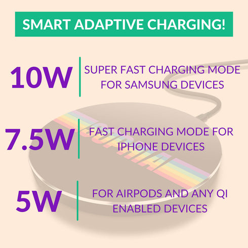 LGBTQ Custom Rainbow Name Pride Wireless Charger Pad