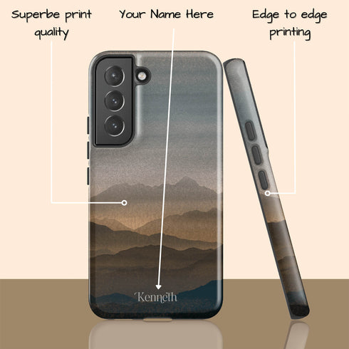 Watercolor Landscape Personalized Name Galaxy Case