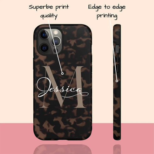 Monogram Personalized Tortoiseshell iPhone Case