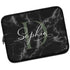 Black Marble Monogram Name Laptop Sleeve