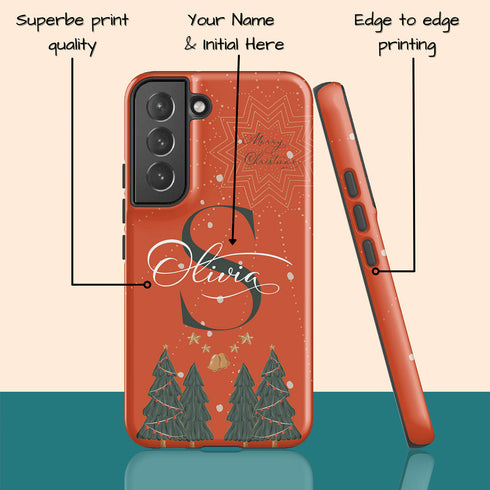 Christmas Monogram Custom Name Galaxy Case