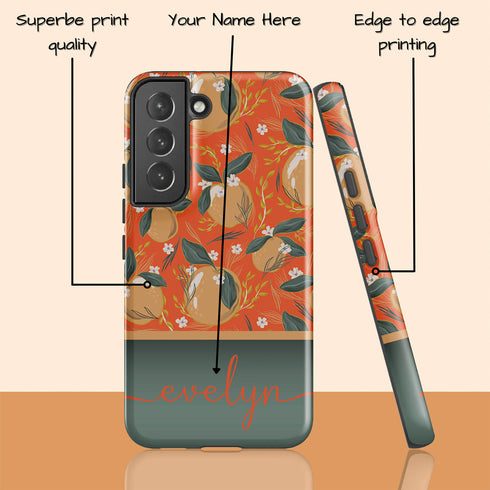 Christmas Oranges Custom Name Galaxy Case