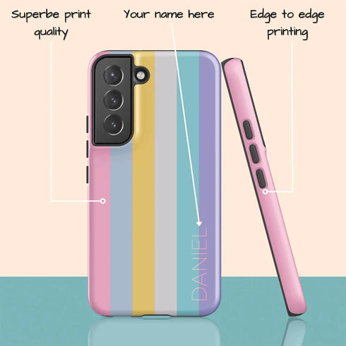 Pastel Rainbow Custom Name Galaxy Case