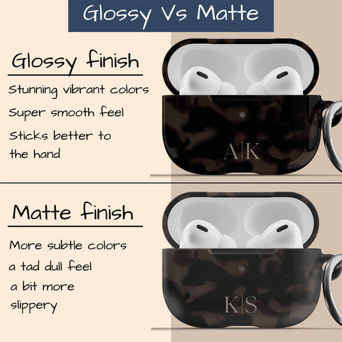 Dark Tortoiseshell Custom Initials AirPods Case