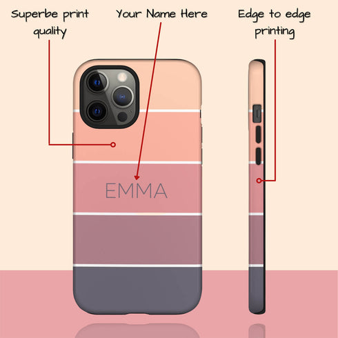 Ombre Stripes Custom Name iPhone Case