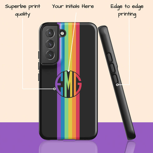 LGBTQ Custom Rainbow Monogram Pride Galaxy Case