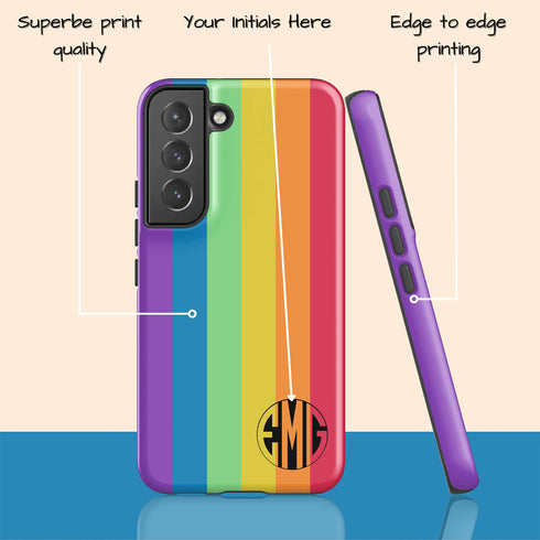 LGBTQ Pride Rainbow Custom Monogram Galaxy Case