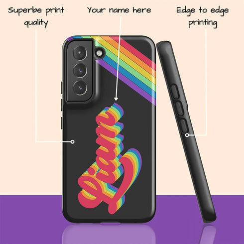 LGBTQ Pride Custom Dark Retro Name Galaxy Case