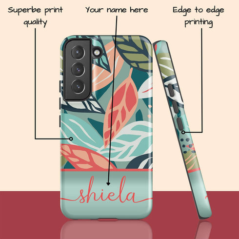 Tropical Flowers Custom Name Galaxy Case