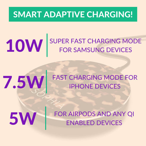 Tortoiseshell Custom Name Wireless Charger Pad