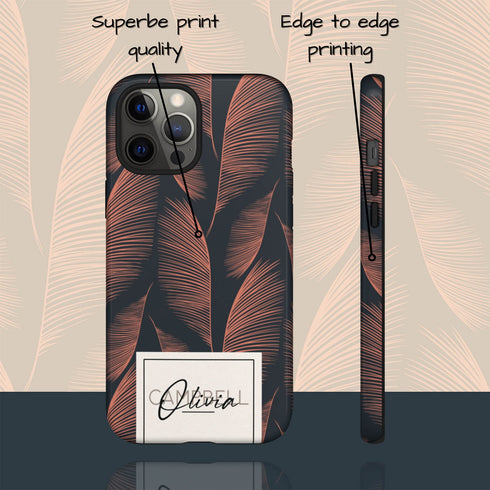 Boho Flowers Custom Name iPhone Case