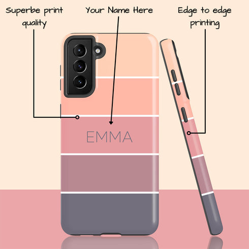 Ombre Stripes Custom Name Galaxy Case