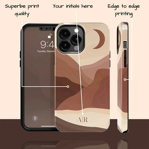 Boho Landscape Custom Initials iPhone Case