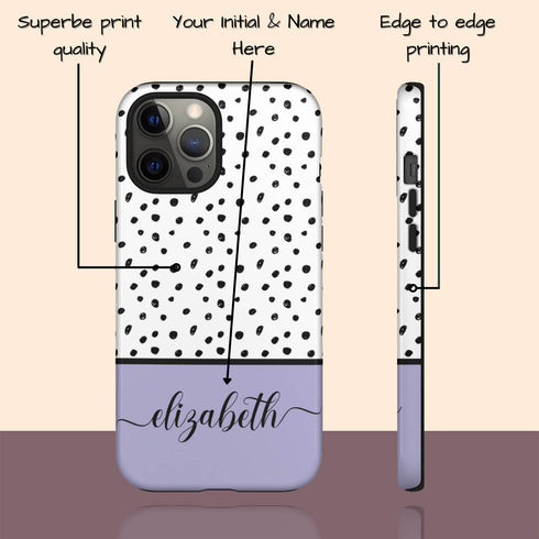 Delicate Dots Custom Name iPhone Case