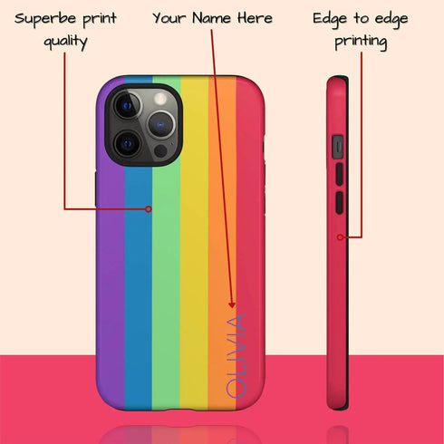 LGBTQ Pride Rainbow Custom Name iPhone Case