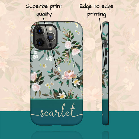 Custom Name Floral iPhone Case