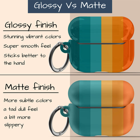 Orange & Teal Rainbow Custom Name AirPods Case