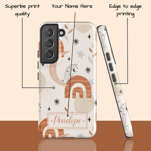 Boho Rainbows Personalized Name Galaxy Case