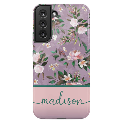 Custom Name Floral Galaxy Case