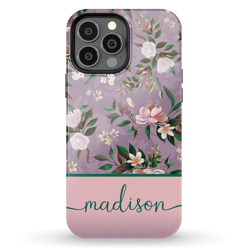 Custom Name Floral iPhone Case