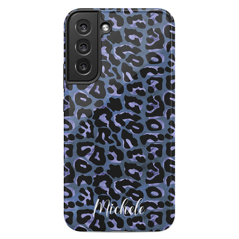 Metallic Leopard Personalized Name Galaxy Case