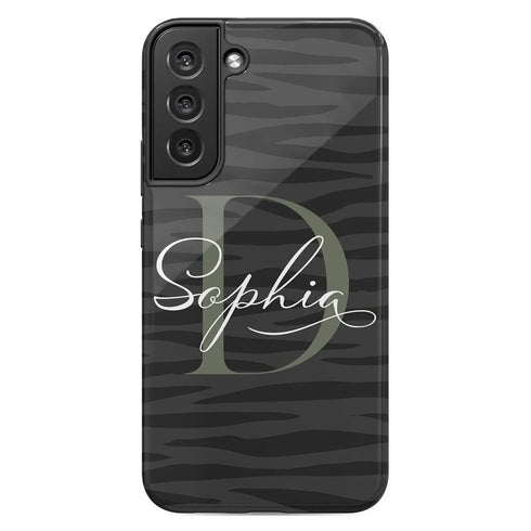 Monogram Personalized Dark Zebra Galaxy Case