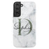 Monogram Personalized White Marble Galaxy Case