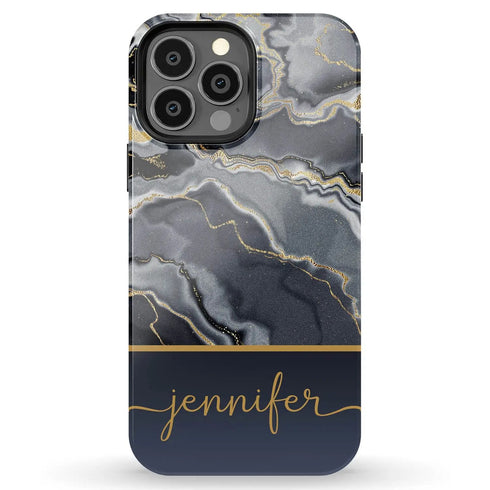 Black Agate Custom Name iPhone Case
