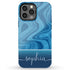 Blue Agate Custom Name iPhone Case