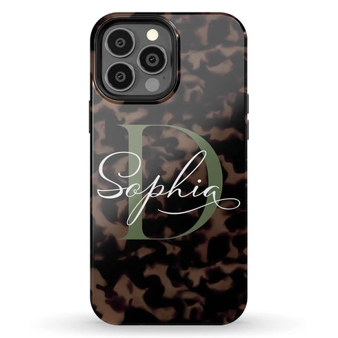 Monogram Personalized Tortoiseshell iPhone Case