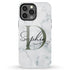 Monogram Personalized White Marble iPhone Case