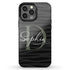 Monogram Personalized Dark Zebra iPhone Case
