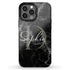 Monogram Personalized Black Marble iPhone Case