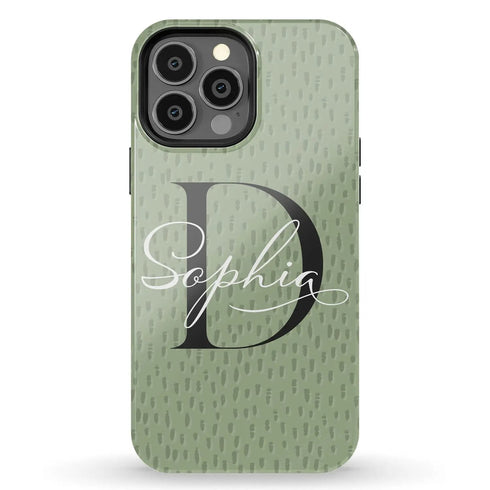 Monogram Personalized Spotted Dots iPhone Case