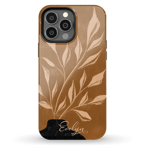 Abstract Flowers Custom Name iPhone Case