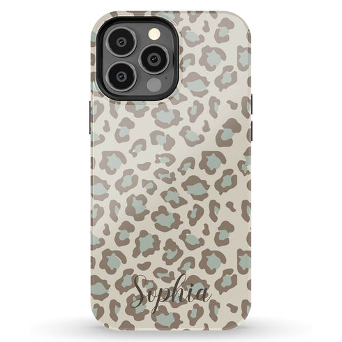 Light Leopard Personalized Name iPhone Case