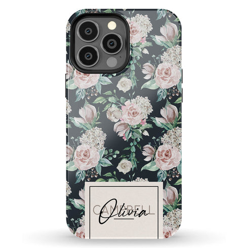 Delicate Flowers Custom Name iPhone Case