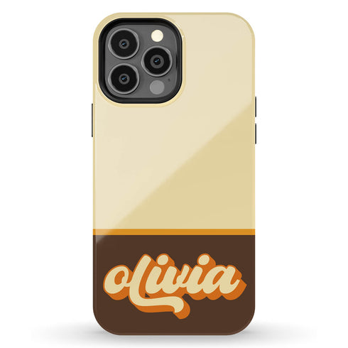Retro Colors & Name Personalized iPhone Case