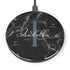 Monogram Personalized Black Marble Wireless Charger Pad