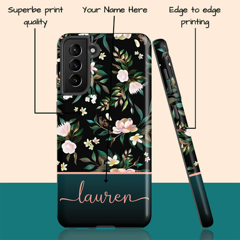 Custom Name Floral Galaxy Case